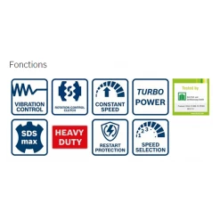 Perforateur Sds Max Marteau Perforateur GBH 8-45 DV 12.5 J SDS-max Bosch 0611265000 -Électroportatif et pneumatique Soldes 0611265000