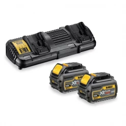 Kit De Démarrage : Batterie + Chargeur Pack 2 Batteries XR FLEXVOLT + Chargeur Double - Dewalt
