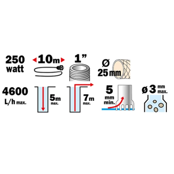 Pompe à Eau Pompe Vide Cave Immergée Automatique Eaux Claire - Ribimex - 250W - Débit Max 4600 L/h 2 Pompe à Eau Pompe Vide Cave Immergée Automatique Eaux Claire - Ribimex - 250W - Débit Max 4600 L/h – Image 2