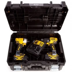 Ensemble De Machines électroportatives Ensemble Perceuse-visseuse à Percussion DCD709 + Visseuse à Choc DCF809 Dewalt Avec 2 Batteries 18V 4Ah Et Chargeur -Électroportatif et pneumatique Soldes 5 6
