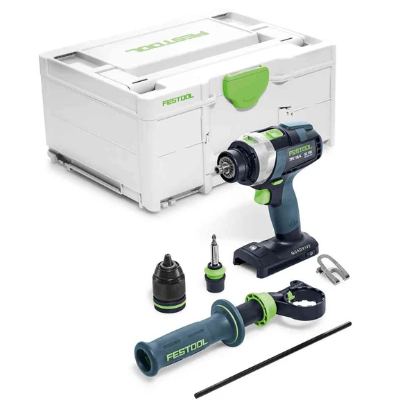 Visseuse Perceuse à Percussion Sans Fil Perceuse-visseuse à Percussion Festool QUADRIVE TPC 18/4 I-Basic S/Batterie Ni Chargeur 1 Visseuse Perceuse à Percussion Sans Fil Perceuse-visseuse à Percussion Festool QUADRIVE TPC 18/4 I-Basic S/Batterie Ni Chargeur