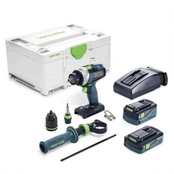 Visseuse Perceuse à Percussion Sans Fil Perceuse-visseuse à Percussion Festool QUADRIVE TPC 18/4 5,2/4,0 I-Plus 2 Batteries 4 Et 5,2Ah 8 Visseuse Perceuse à Percussion Sans Fil Perceuse-visseuse à Percussion Festool QUADRIVE TPC 18/4 5,2/4,0 I-Plus 2 Batteries 4 Et 5,2Ah -Électroportatif et pneumatique Soldes 575605