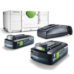 Kit De Démarrage : Batterie + Chargeur Pack Energie Festool SYS3 ENG 18V 2X4,0/TCL6 2 Batterie 4,0Ah Et Chargeur TCL 6 -Électroportatif et pneumatique Soldes 576811 1