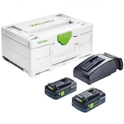 Kit De Démarrage : Batterie + Chargeur Pack Energie Festool SYS3 ENG 18V 2X4,0/TCL6 2 Batterie 4,0Ah Et Chargeur TCL 6