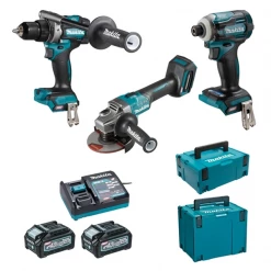 Coffrets Spécifiques électroportatifs Ensemble 3 Outils Makita 40 V Max Li-Ion 4 Ah XGT Avec 2 Batteries 4Ah Et Chargeur - Coffret