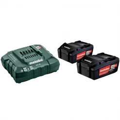 Kit De Démarrage : Batterie + Chargeur Pack De 2 Batteries Li-Power 18 V/4,0 AH Et Chargeur ASC 55 Metabo 685050000