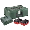 Kit De Démarrage : Batterie + Chargeur Pack 2 Batteries 18 Volts LiHD 8.0 Ah + Chargeur Ultra Rapide Metabo