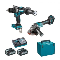 Coffrets Spécifiques électroportatifs Perceuse-visseuse Et Meuleuse Makita 40 V Max Li-Ion 4 Ah XGT Sans Fil - 2 Batteries + Chargeur