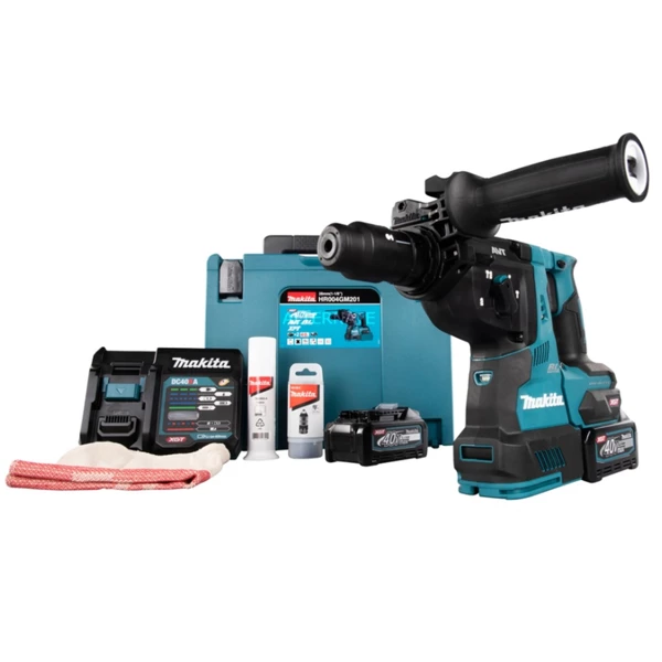Perforateur Sds + Sans Fil Perfo-burineur Makita SDS-Plus 40 V Max Li-Ion 4 Ah - Diamètre Béton 28 Mm - 2 Batteries + Chargeur 1 Perforateur Sds + Sans Fil Perfo-burineur Makita SDS-Plus 40 V Max Li-Ion 4 Ah - Diamètre Béton 28 Mm - 2 Batteries + Chargeur