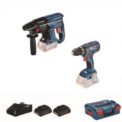 Perforateur Sds+ Perceuse GSR 18V-28 Et Perforateur GBH 18V-21 Bosch Avec 2 Batteries
